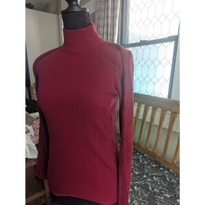Long Sleeve Red Knit Sleeve Slits